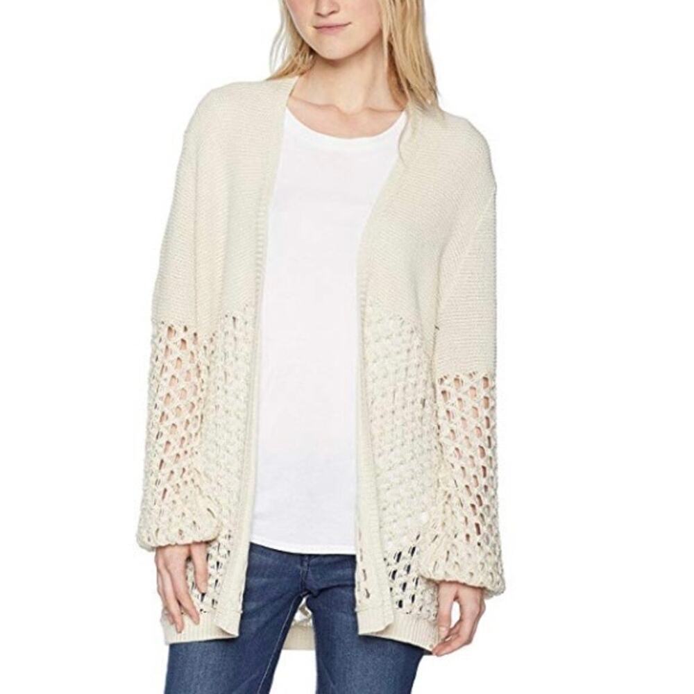 Rip Curl Oasis womens size small Ivory light weight open front Cardigan​​​